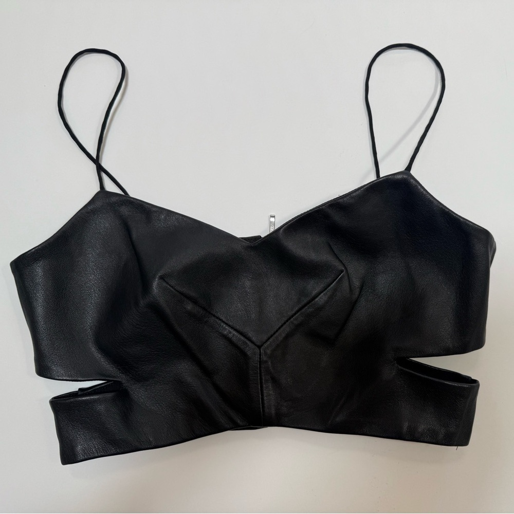 NWT Leather NICHOLAS Black Bra Bustier Camisole Top Size 4